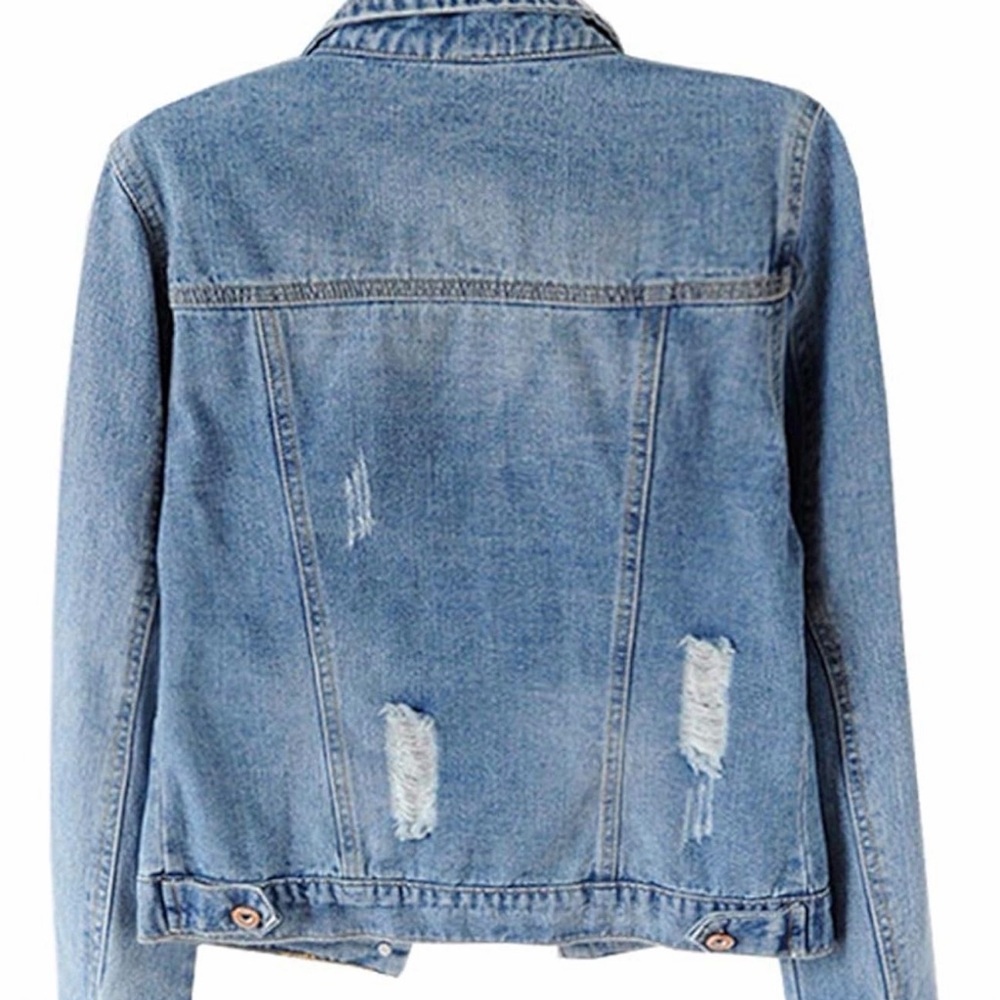 Amazon Light Blue Distressed Denim Jacket - Picture 2 of 4